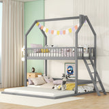 Twin Over Twin House Bunk Bed with Extending Twin Trundle