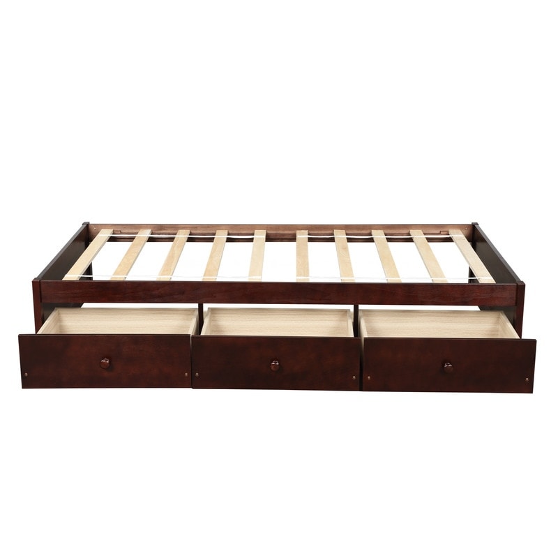 Twin Platform Storage Bed Frame With Drawers,Environmentally Friendly Materials, Wonderful Choice For Modern & Vintage House