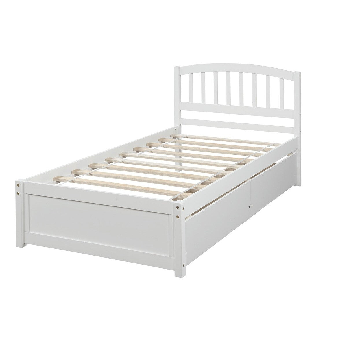 Twin Platform Storage Bed Wood Bed Frame