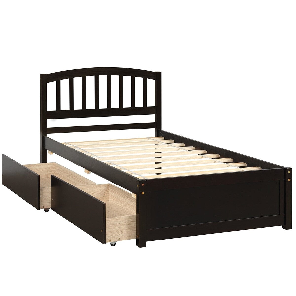 Twin Platform Storage Bed Wood Bed Frame