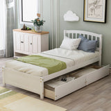 Twin Platform Storage Bed Wood Bed Frame