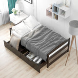 Twin Platform Wooden Daybed with 2 Drawers, Easy Assembly