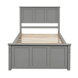Twin Size Frame Platform Storage Bed, WithTwin Size Trundle