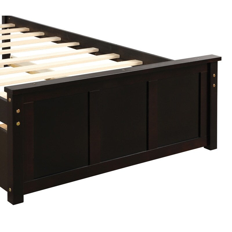 Twin Size Frame Platform Storage Bed, WithTwin Size Trundle