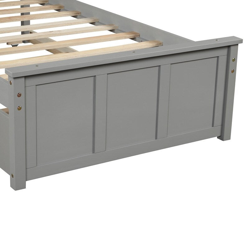 Twin Size Frame Platform Storage Bed, WithTwin Size Trundle
