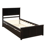 Twin Size Frame Platform Storage Bed, WithTwin Size Trundle