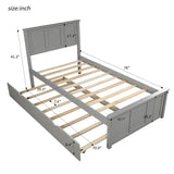 Twin Size Frame Platform Storage Bed, WithTwin Size Trundle