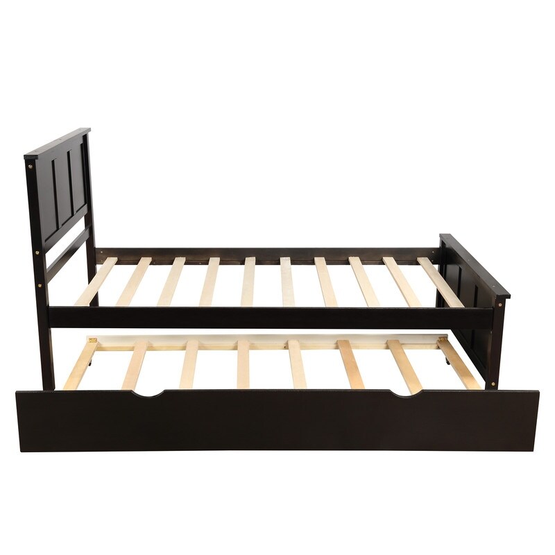Twin Size Frame Platform Storage Bed, WithTwin Size Trundle