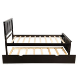 Twin Size Frame Platform Storage Bed, WithTwin Size Trundle