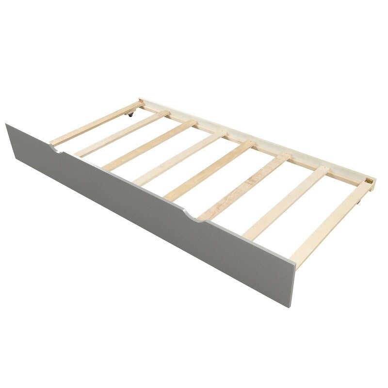 Twin Size Frame Platform Storage Bed, WithTwin Size Trundle