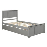 Twin Size Frame Platform Storage Bed, WithTwin Size Trundle