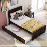 Twin Size Frame Platform Storage Bed, WithTwin Size Trundle