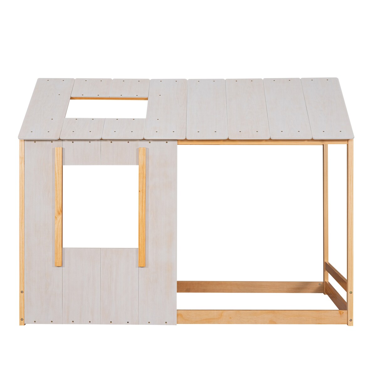 Twin Size House Platform with Roof and Window Mattress not Included