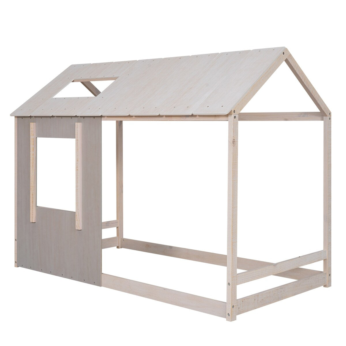Twin Size House Platform with Roof and Window Mattress not Included