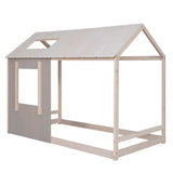 Twin Size House Platform with Roof and Window Mattress not Included
