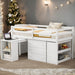 Twin Size Loft Bed With Desk,3 Drawers,Storage Stairs and Shelves