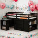 Twin Size Loft Bed With Desk,3 Drawers,Storage Stairs and Shelves
