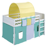 Twin Size Loft Bed with Tent and Tower and Three Pockets