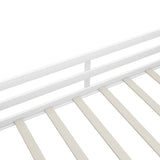 Twin Size Low Loft Bed with Two Movable Shelves and Ladder