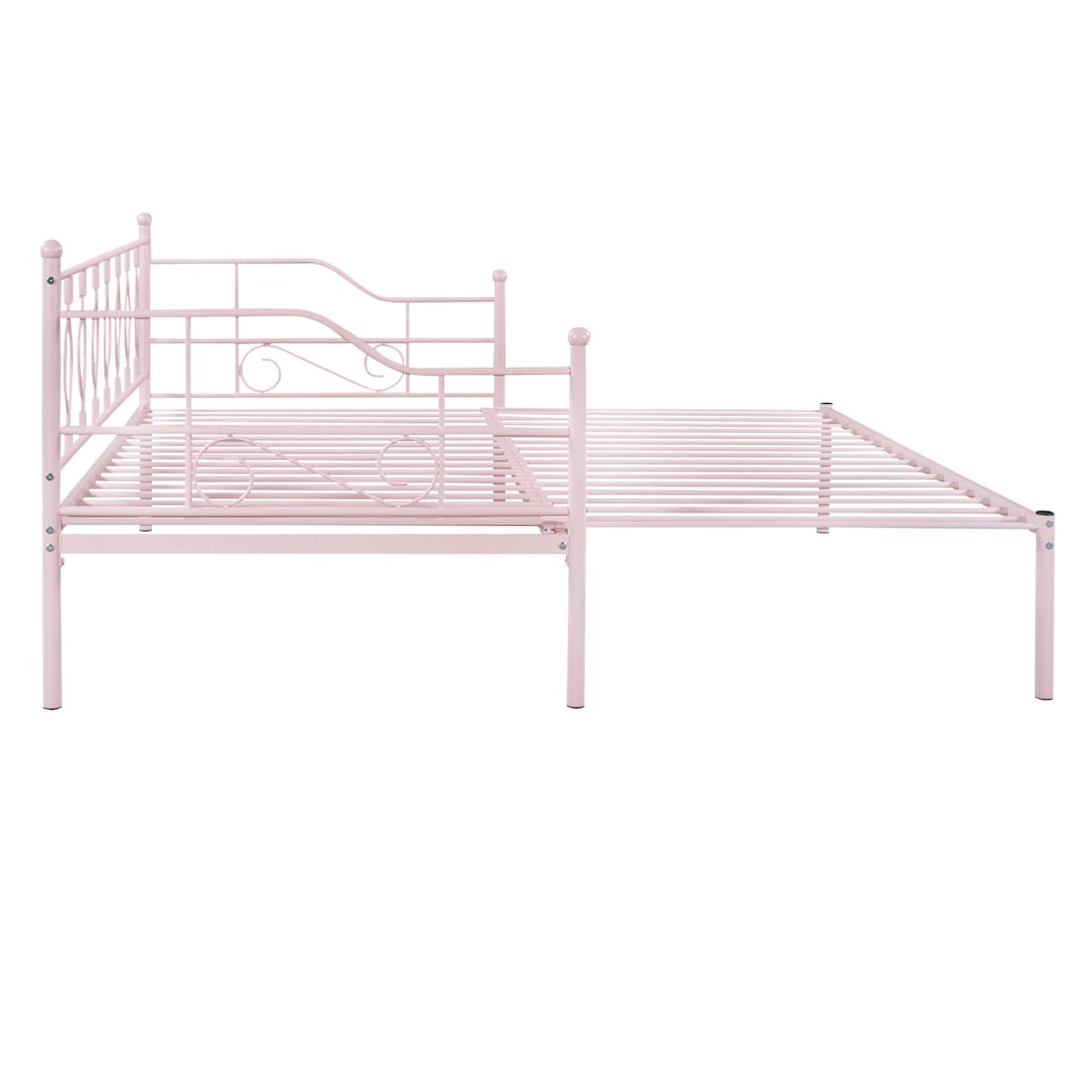 Twin Size Metal Daybed with Trundle, Daybed with Slat No Box required