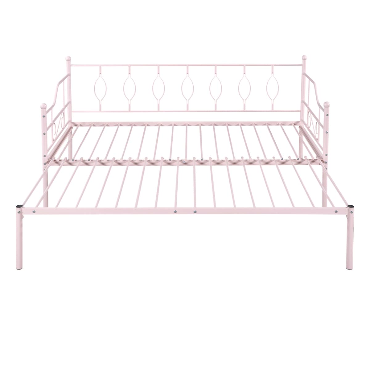 Twin Size Metal Daybed with Trundle, Daybed with Slat No Box required
