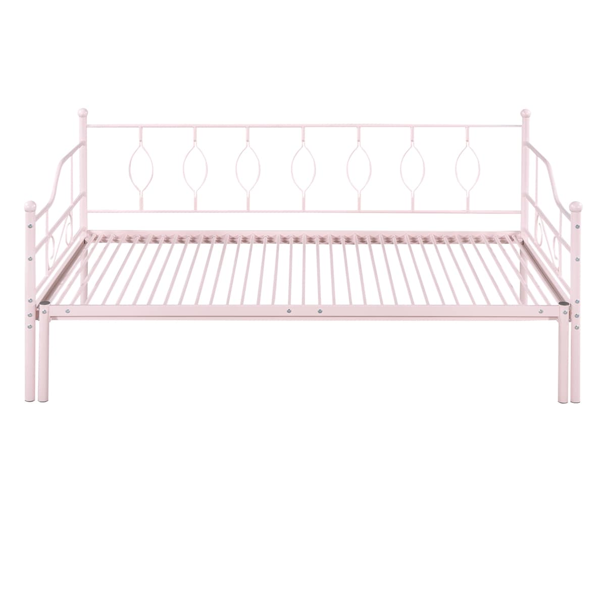 Twin Size Metal Daybed with Trundle, Daybed with Slat No Box required