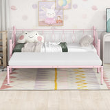 Twin Size Metal Daybed with Trundle, Daybed with Slat No Box required