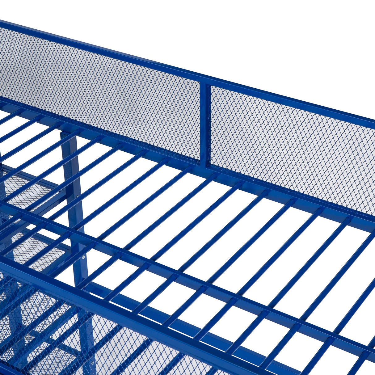 Twin Size Metal Loft Bed with 4-Tier Shelves and Storage