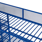Twin Size Metal Loft Bed with 4-Tier Shelves and Storage