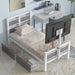 Twin Size Metal Platform Bed with Rotatable TV Stand