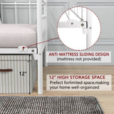 Twin Size Multifunctional Metal Platform with Headboard