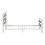 Twin Size Platform Bed Frame with Wooden Headboard and Metal Slats