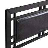 Twin Size Platform Bed Metal Frame Square Headboard Modern Sturdy