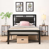 Twin Size Platform Bed Metal Frame Square Headboard Modern Sturdy