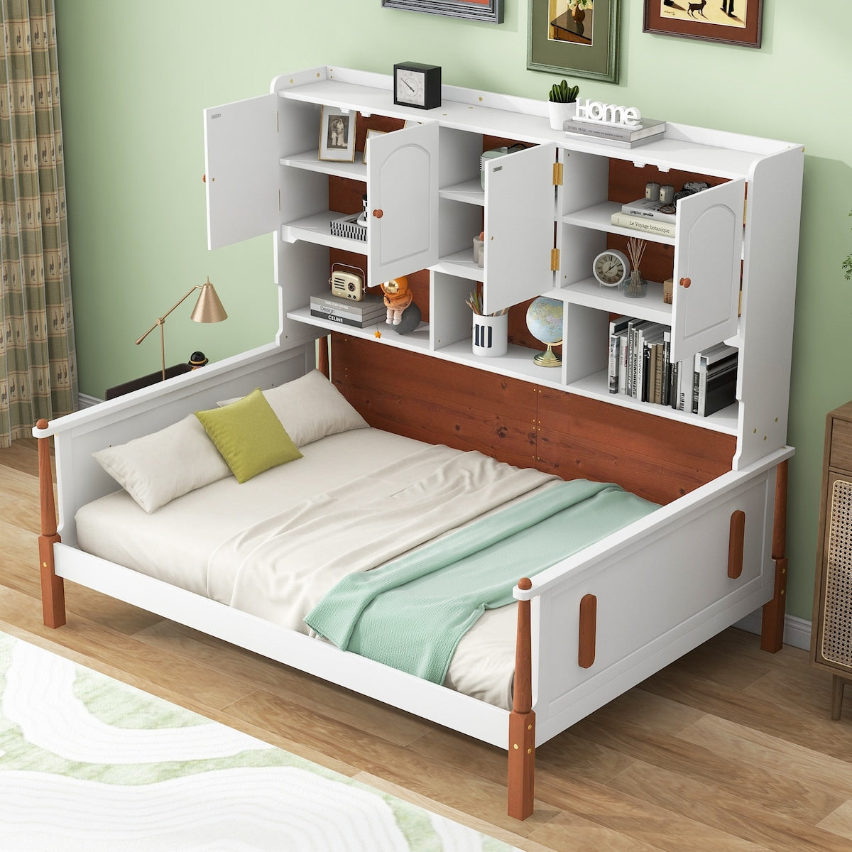 Twin Size Platform Bed with Multiple Storage