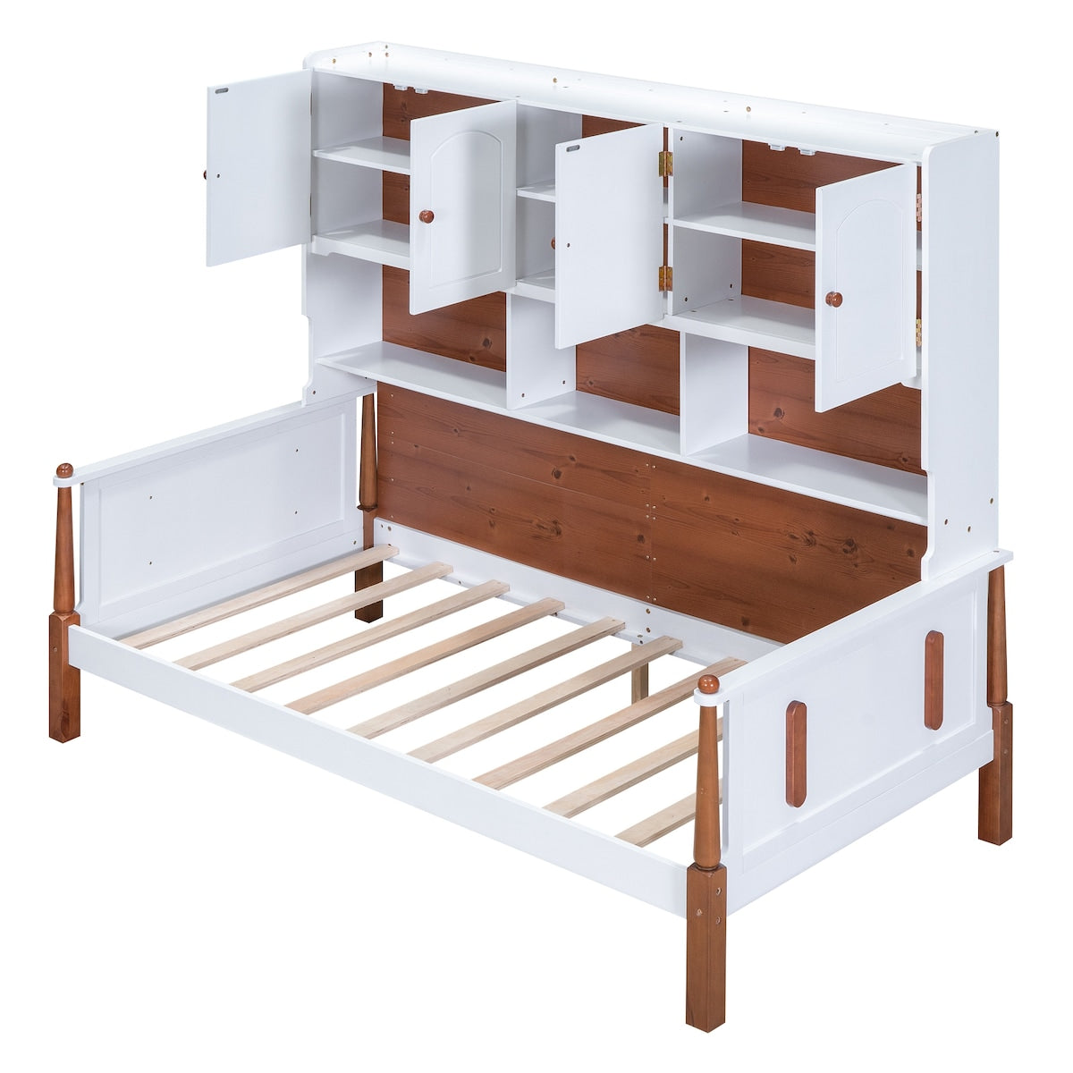 Twin Size Platform Bed with Multiple Storage