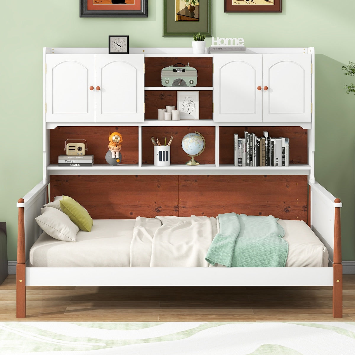 Twin Size Platform Bed with Multiple Storage