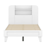 Twin Size Platform Bed with Storage Headboard,Multiple Storage Shelves