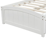 Twin Size Platform Bed with Twin Size Trundle, Solid Wood Slats Support