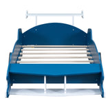 Twin Size Race Car-Shaped Platform Bed with Wheels