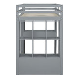 Twin Size Simple Style Storage Desk Loft Bed