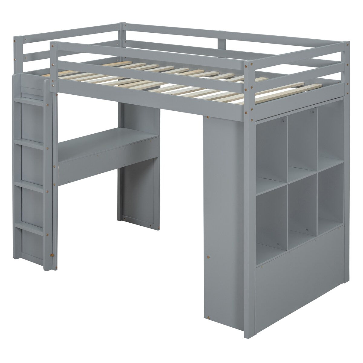 Twin Size Simple Style Storage Desk Loft Bed