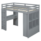 Twin Size Simple Style Storage Desk Loft Bed