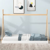 Twin Size Tent Floor Bed with Triangle Structure