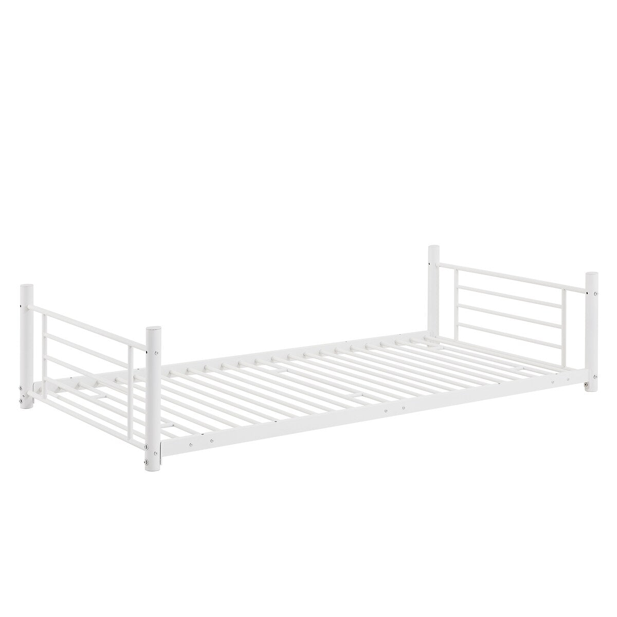 Twin Size Triple Bunk Bed with Built-in Ladder, Divided into 3 Separate Beds