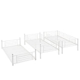 Twin Size Triple Bunk Bed with Built-in Ladder, Divided into 3 Separate Beds