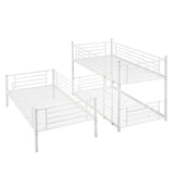 Twin Size Triple Bunk Bed with Built-in Ladder, Divided into 3 Separate Beds