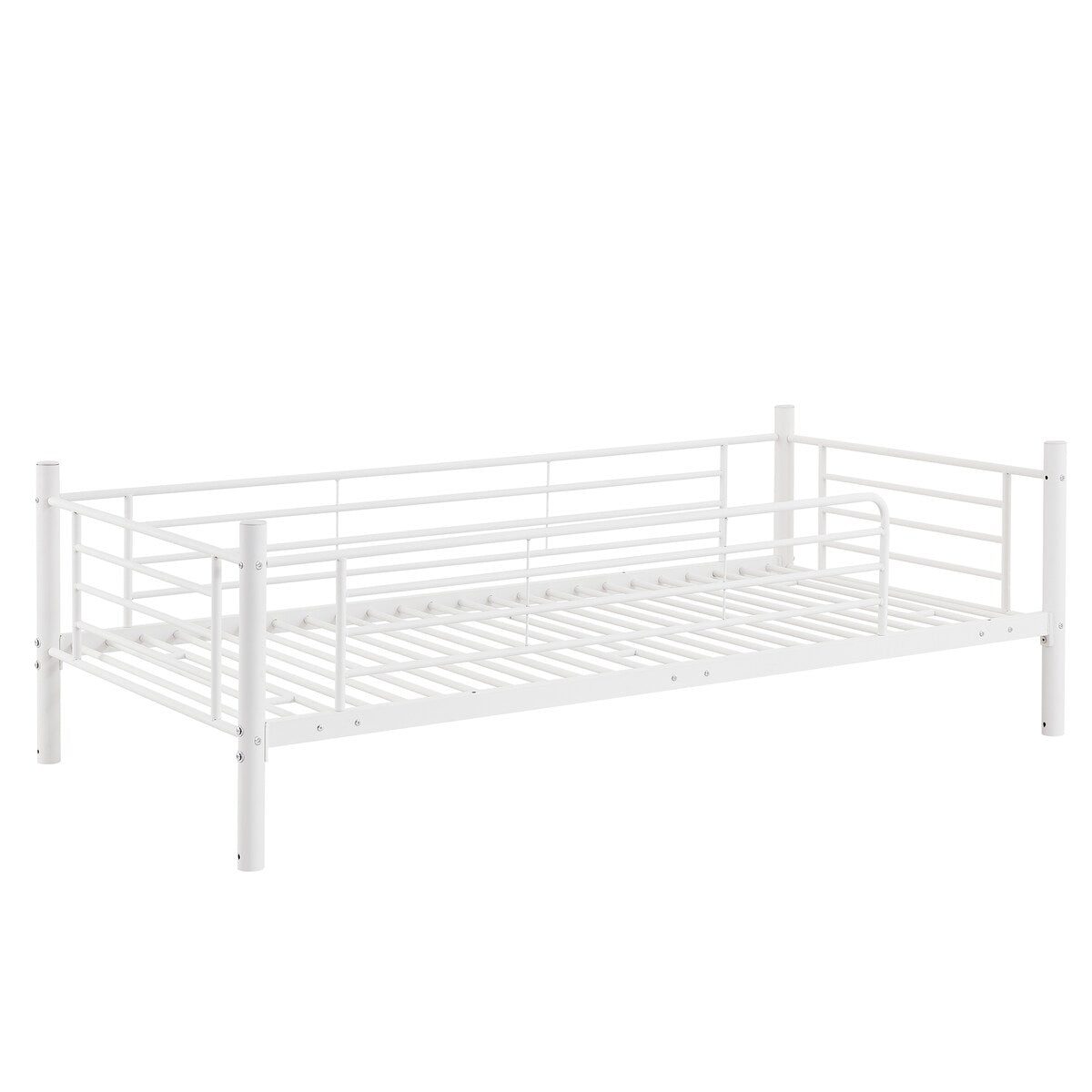 Twin Size Triple Bunk Bed with Built-in Ladder, Divided into 3 Separate Beds