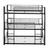 Twin Size Triple Bunk Bed with Built-in Ladder, Divided into 3 Separate Beds