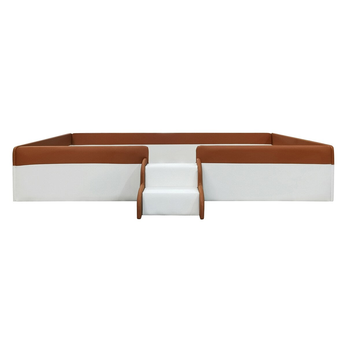 Twin Size Upholstered Daybed Frame with Fence and Stairs